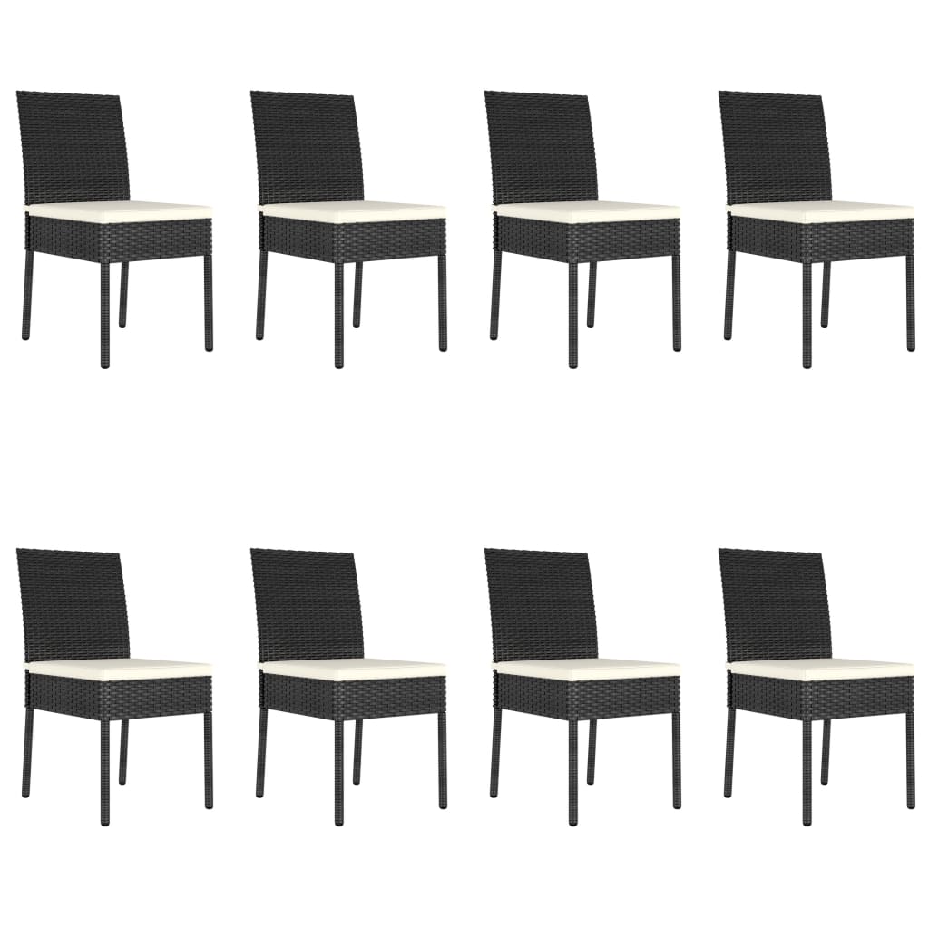 Set de mobilier de grădină, 9 piese, negru, poliratan - Lando