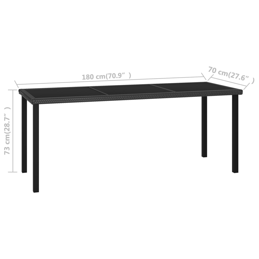 Set de mobilier de grădină, 9 piese, negru, poliratan - Lando