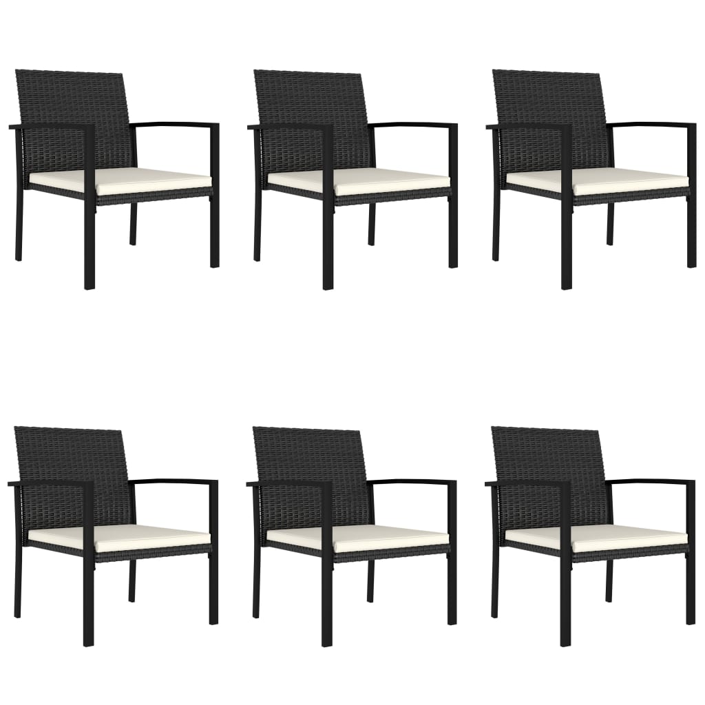 Set de mobilier pentru grădină, 7 piese, negru, poliratan - Lando