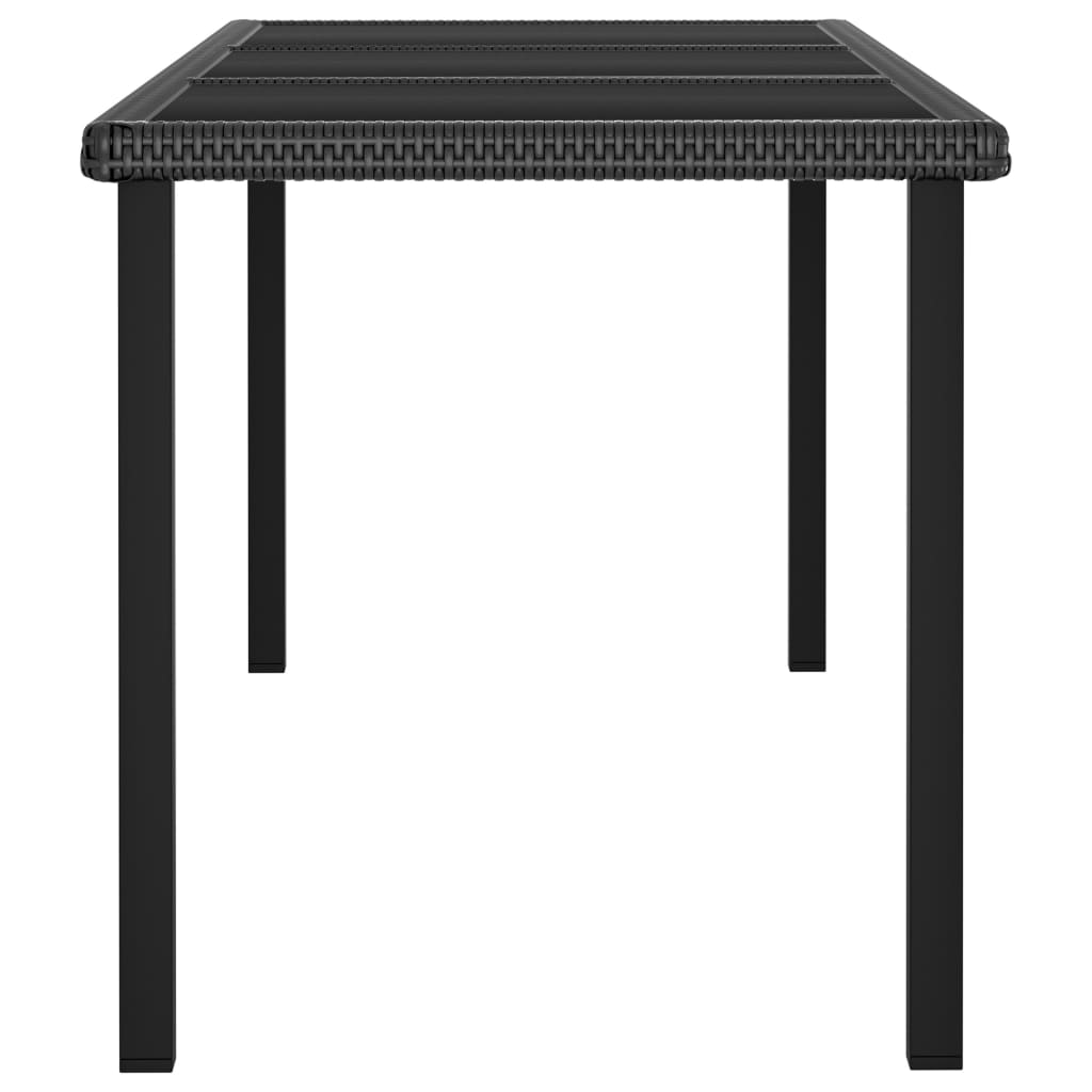 Set mobilier de grădină, 7 piese, negru, poliratan - Lando