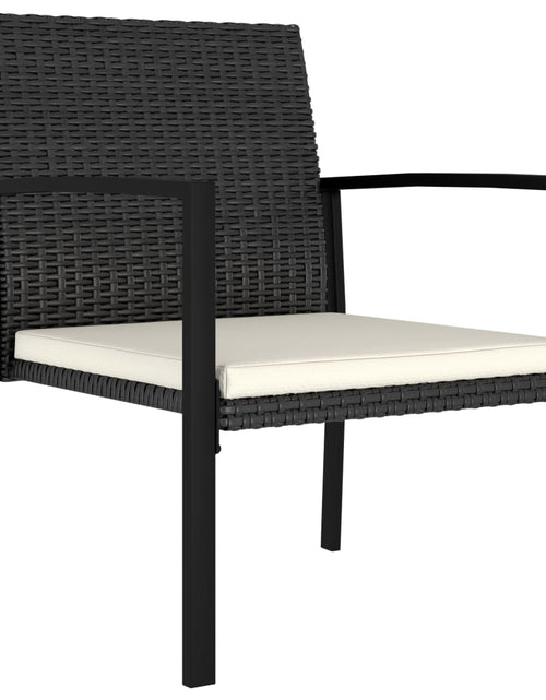 Încărcați imaginea în vizualizatorul Galerie, Set de masă și scaune de exterior, 9 piese, negru, poliratan - Lando
