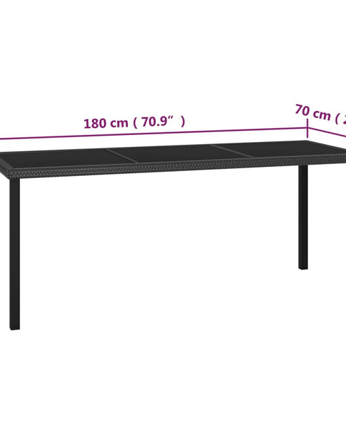 Загрузите изображение в средство просмотра галереи, Set de masă și scaune de exterior, 9 piese, negru, poliratan - Lando
