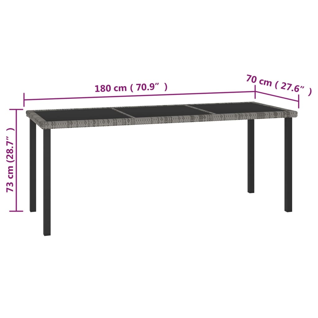 Set mobilier de grădină, 7 piese, gri, poliratan - Lando