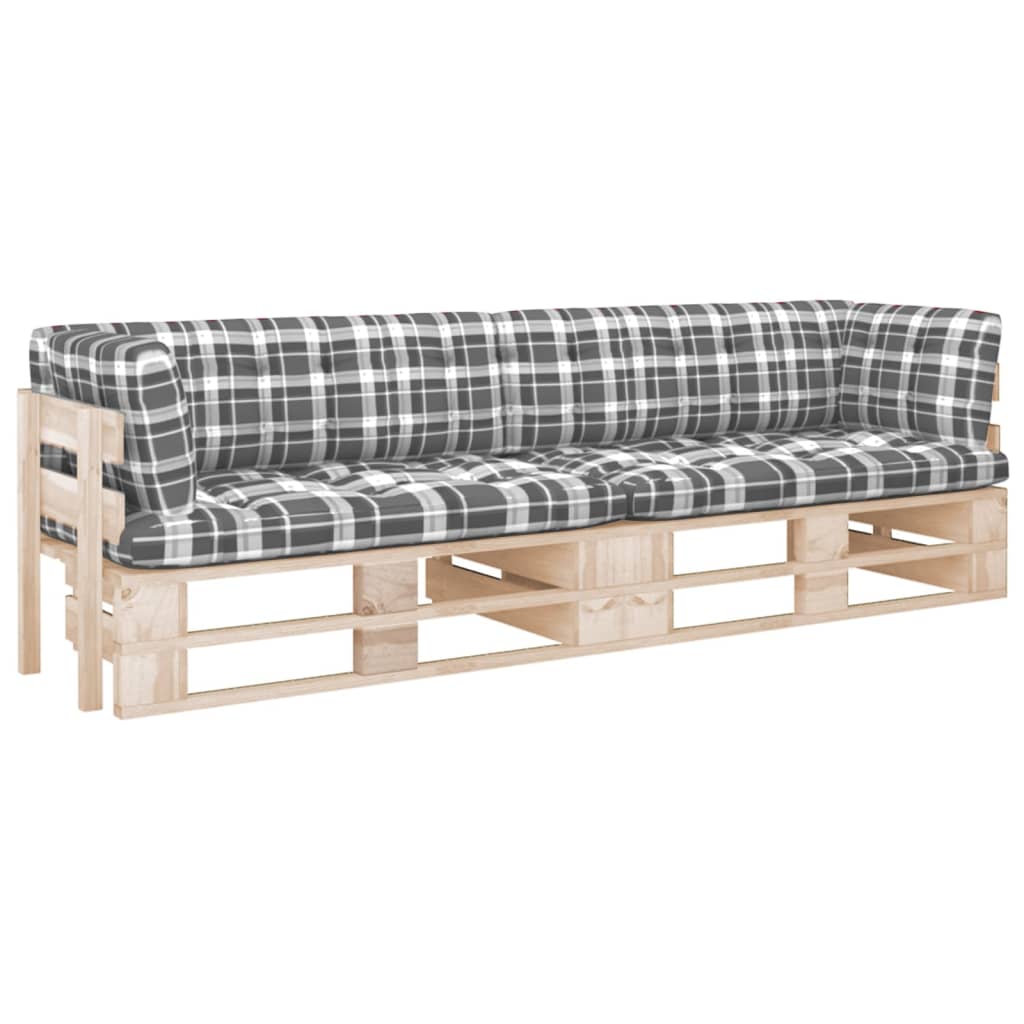 Canapea din paleți cu 2 locuri, cu perne, lemn pin tratat - Lando