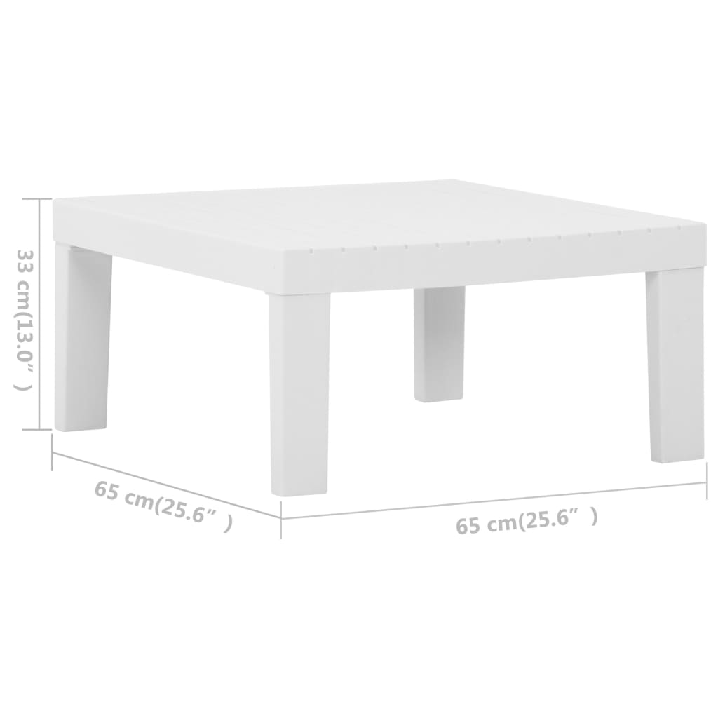 Set mobilier de grădină cu perne, 2 piese, alb, plastic - Lando