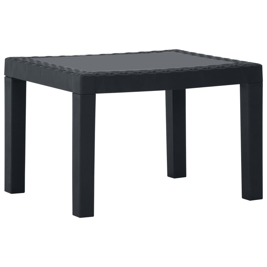 Set mobilier de grădină cu perne, 3 piese, gri, plastic - Lando