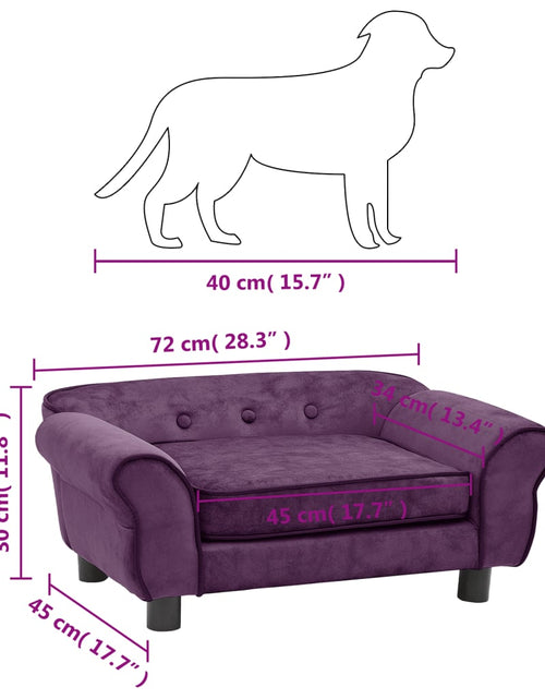 Încărcați imaginea în vizualizatorul Galerie, Canapea pentru câini, vișiniu, 72x45x30 cm, pluș - Lando
