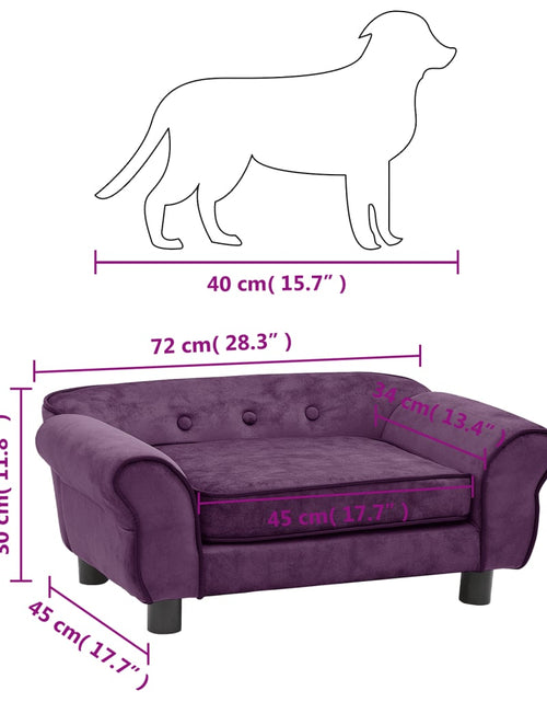 Загрузите изображение в средство просмотра галереи, Canapea pentru câini, vișiniu, 72x45x30 cm, pluș - Lando
