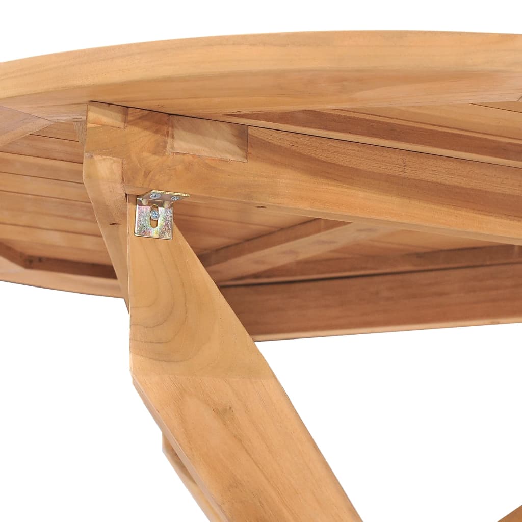 Masă de grădină, Ø90x75 cm, lemn masiv de tec - Lando