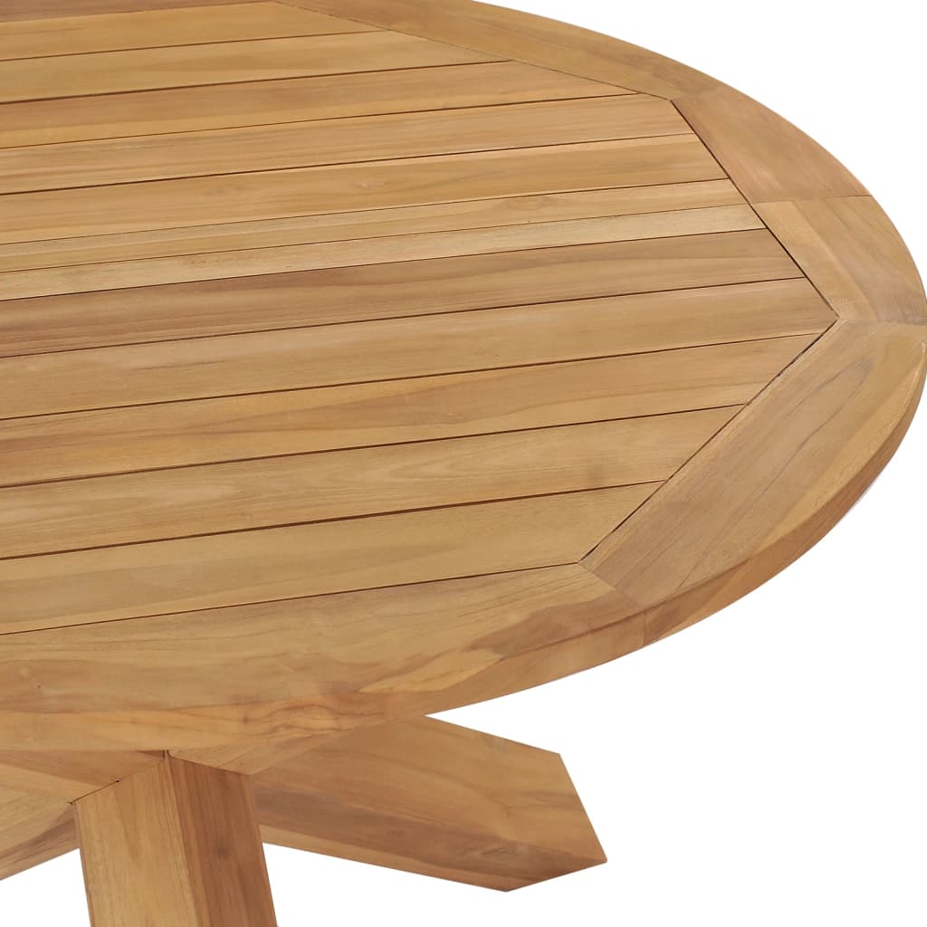 Masă de grădină, Ø110x75 cm, lemn masiv de tec - Lando