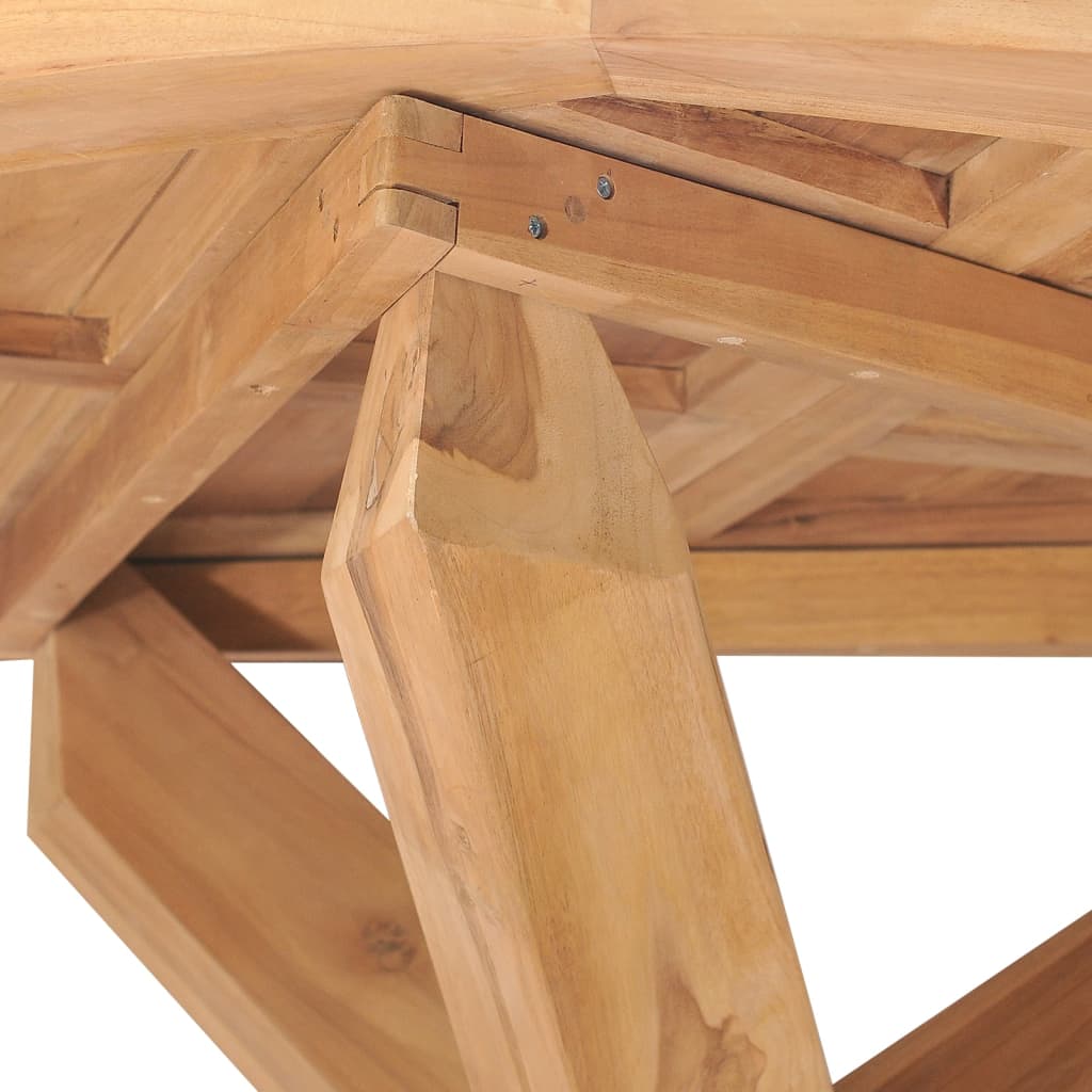 Masă de grădină, Ø110x75 cm, lemn masiv de tec - Lando
