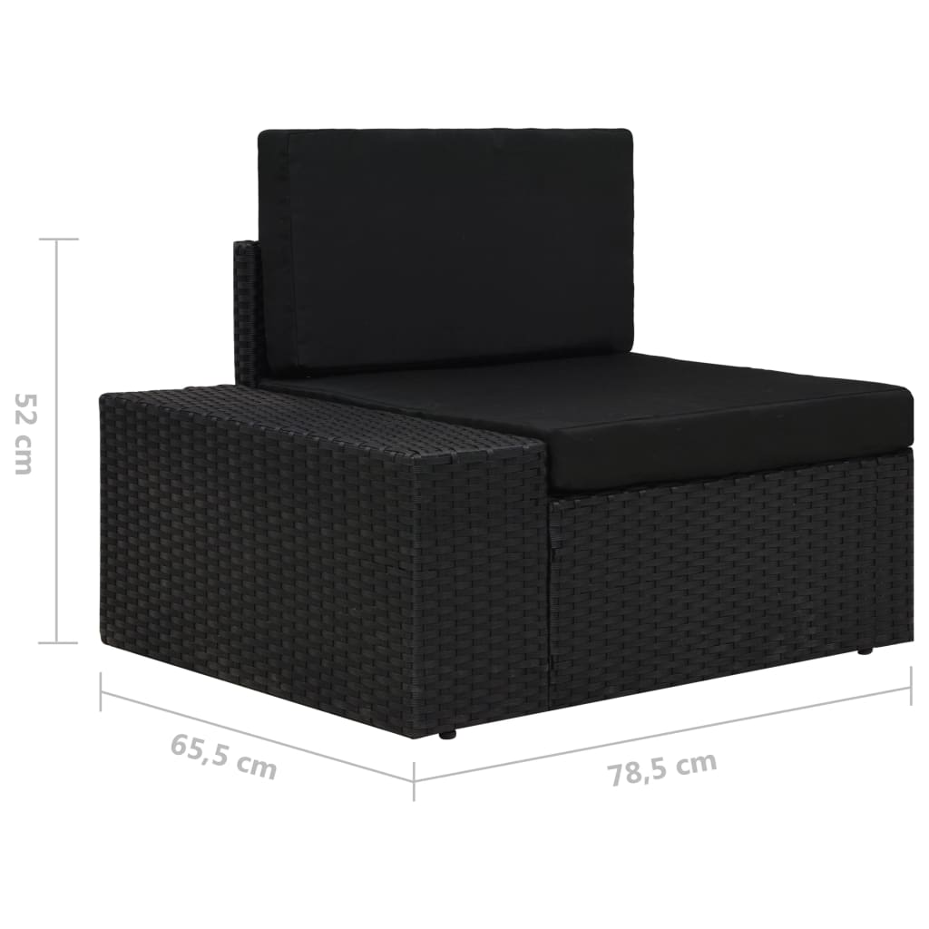 Set mobilier de grădină, 5 piese, negru, poliratan - Lando