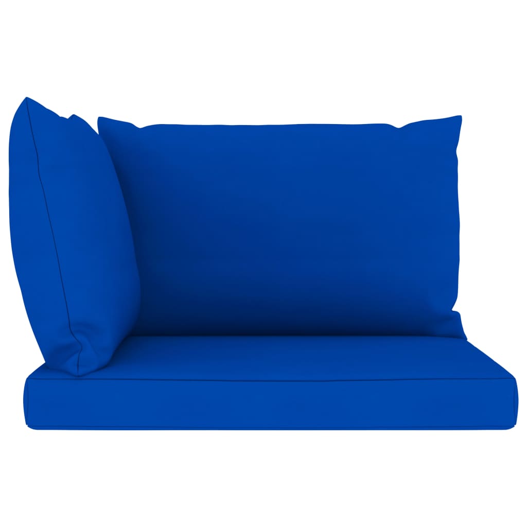 Canapea din paleți de grădină 2 locuri perne albastre, lemn pin - Lando