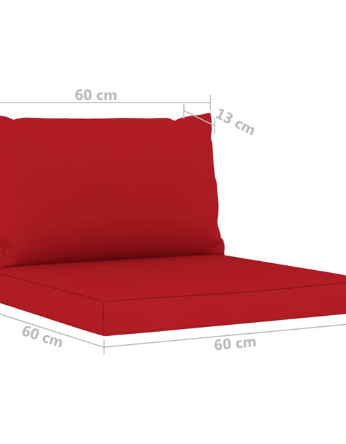 Загрузите изображение в средство просмотра галереи, Set mobilier de grădină cu perne roșii, 6 piese - Lando
