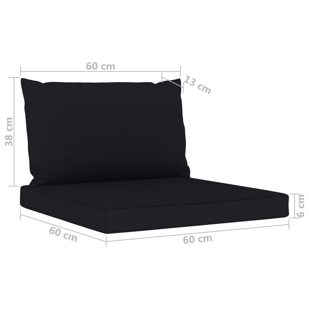 Set mobilier de grădină cu perne negre, 6 piese - Lando