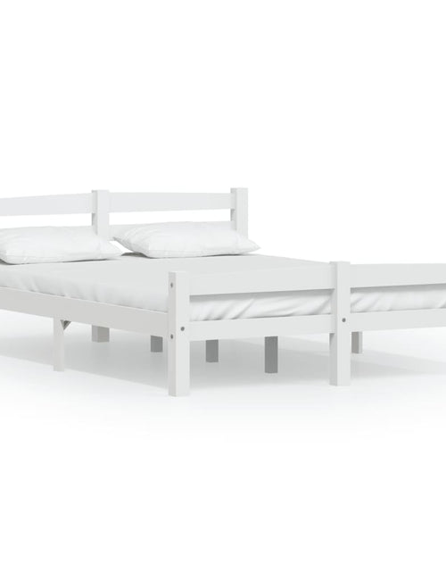 Încărcați imaginea în vizualizatorul Galerie, Cadru de pat, alb, 140x200 cm, lemn de pin masiv - Lando
