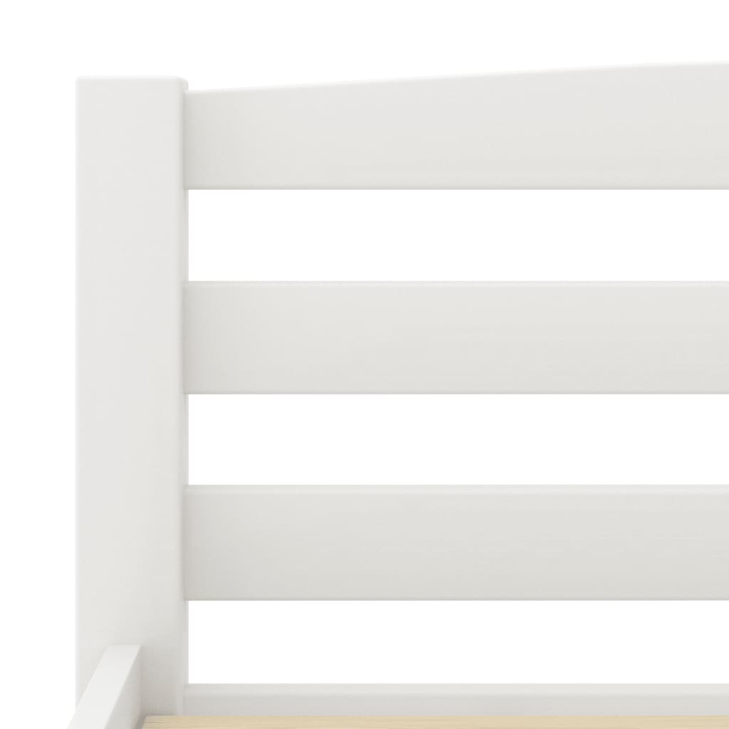 Cadru de pat, alb, 140x200 cm, lemn de pin masiv - Lando