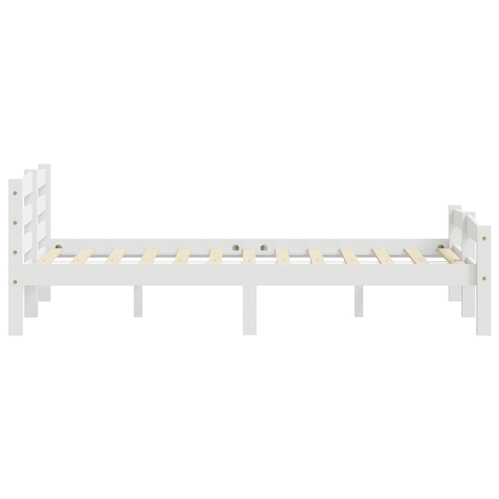 Cadru de pat, alb, 160x200 cm, lemn de pin masiv - Lando