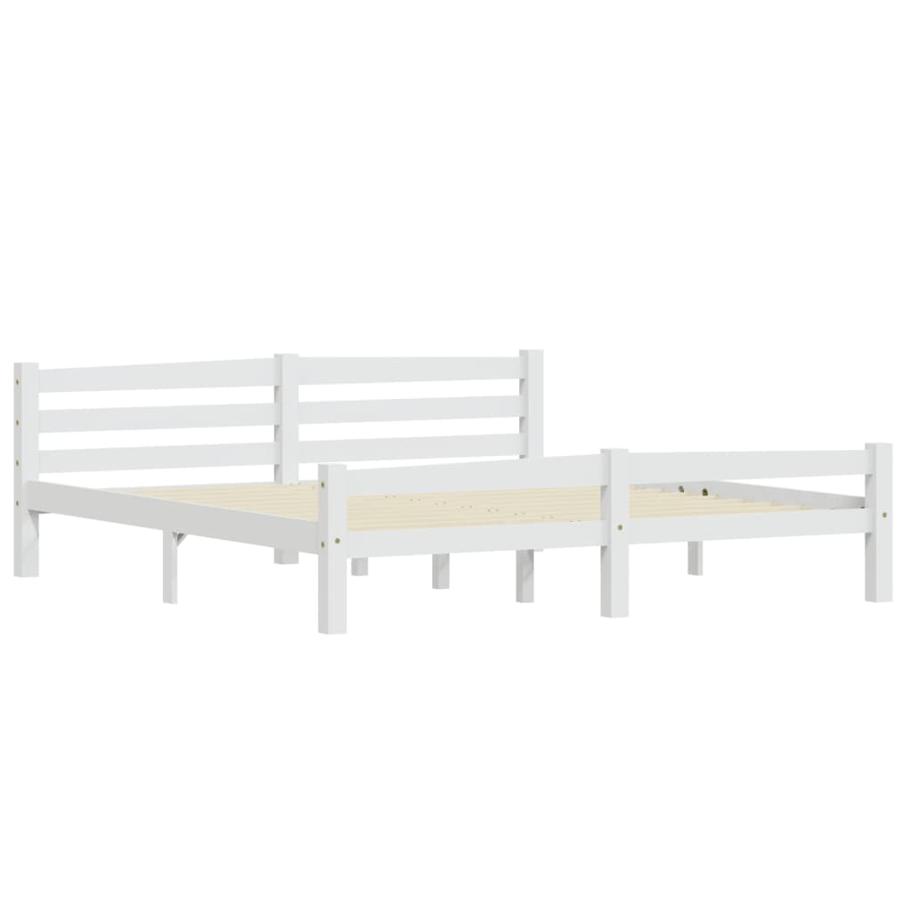 Cadru de pat, alb, 180x200 cm, lemn de pin masiv - Lando