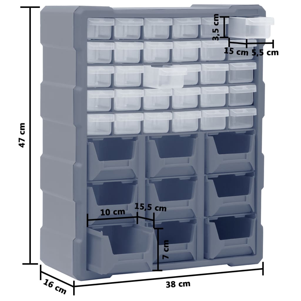 Organizator cu 39 de sertare, 38x16x47 cm Lando - Lando