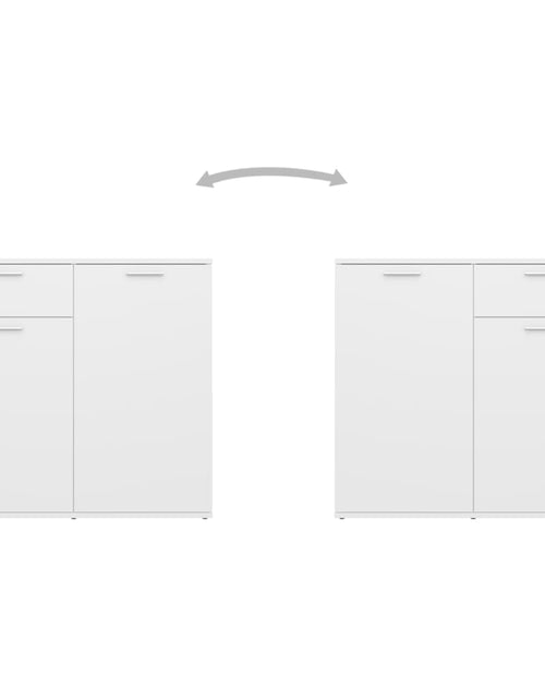 Загрузите изображение в средство просмотра галереи, Servantă, alb, 80x36x75 cm, lemn prelucrat Lando - Lando

