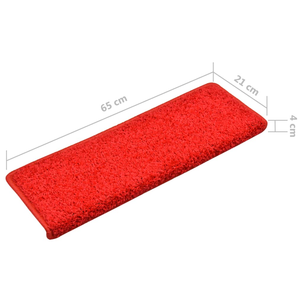 Covorașe de scară, 5 buc.,roșu, 65x21x4 cm - Lando