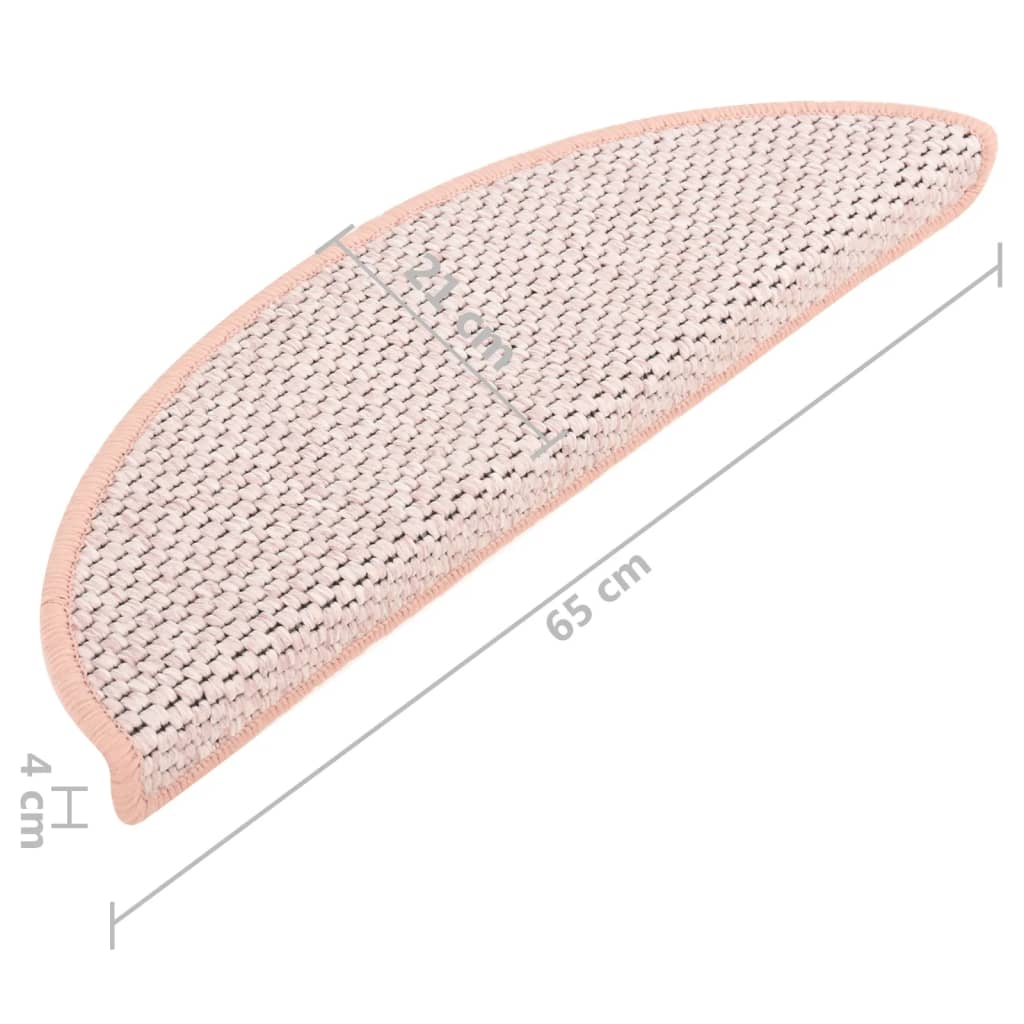 Covorașe scări autoadezive 15 buc. roșu 65x21x4 cm aspect sisal - Lando