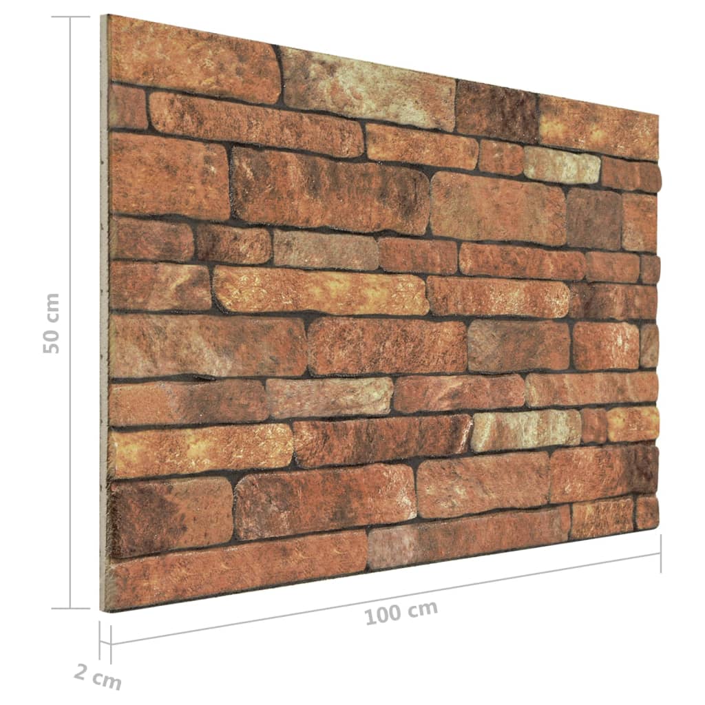 Panouri de perete 3D, model cărămidă, maro, 10 buc., EPS - Lando