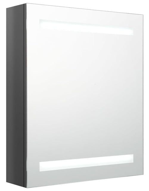 Загрузите изображение в средство просмотра галереи, Dulap de baie cu oglindă și LED, gri strălucitor, 50x14x60 cm Lando - Lando
