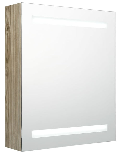 Загрузите изображение в средство просмотра галереи, Dulap de baie cu oglindă și LED, stejar, 50x14x60 cm Lando - Lando
