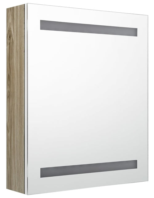 Încărcați imaginea în vizualizatorul Galerie, Dulap de baie cu oglindă și LED, stejar, 50x14x60 cm Lando - Lando
