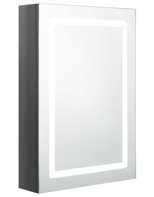 Загрузите изображение в средство просмотра галереи, Dulap de baie cu oglindă și LED, gri strălucitor, 50x13x70 cm Lando - Lando
