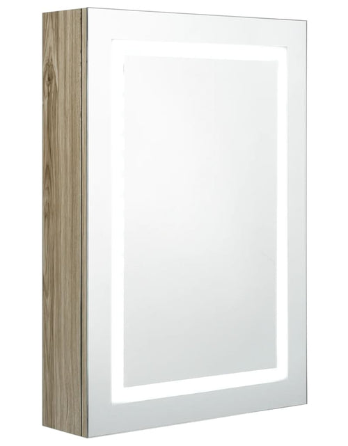 Încărcați imaginea în vizualizatorul Galerie, Dulap de baie cu oglindă și LED, stejar, 50x13x70 cm Lando - Lando
