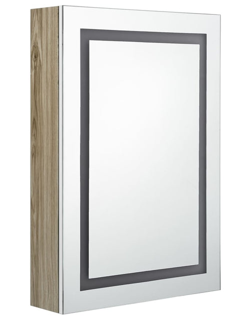 Загрузите изображение в средство просмотра галереи, Dulap de baie cu oglindă și LED, alb și stejar, 50x13x70 cm Lando - Lando
