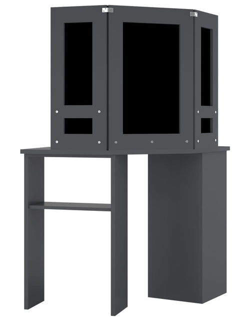 Загрузите изображение в средство просмотра галереи, Masă de toaletă de colț, cu LED, gri, 111x54x141,5 cm - Lando
