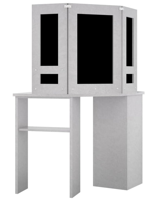 Загрузите изображение в средство просмотра галереи, Masă de toaletă de colț, cu LED, gri beton, 111x54x141,5 cm - Lando
