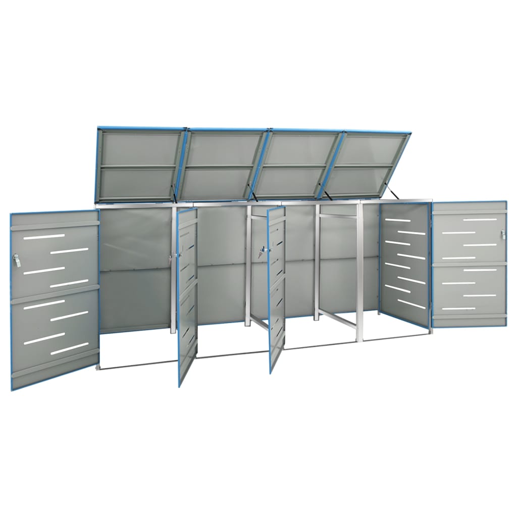 Lando-Magazie pentru patru pubele 276,5x77,5x115,5 cm oțel inoxidabil- lando.md