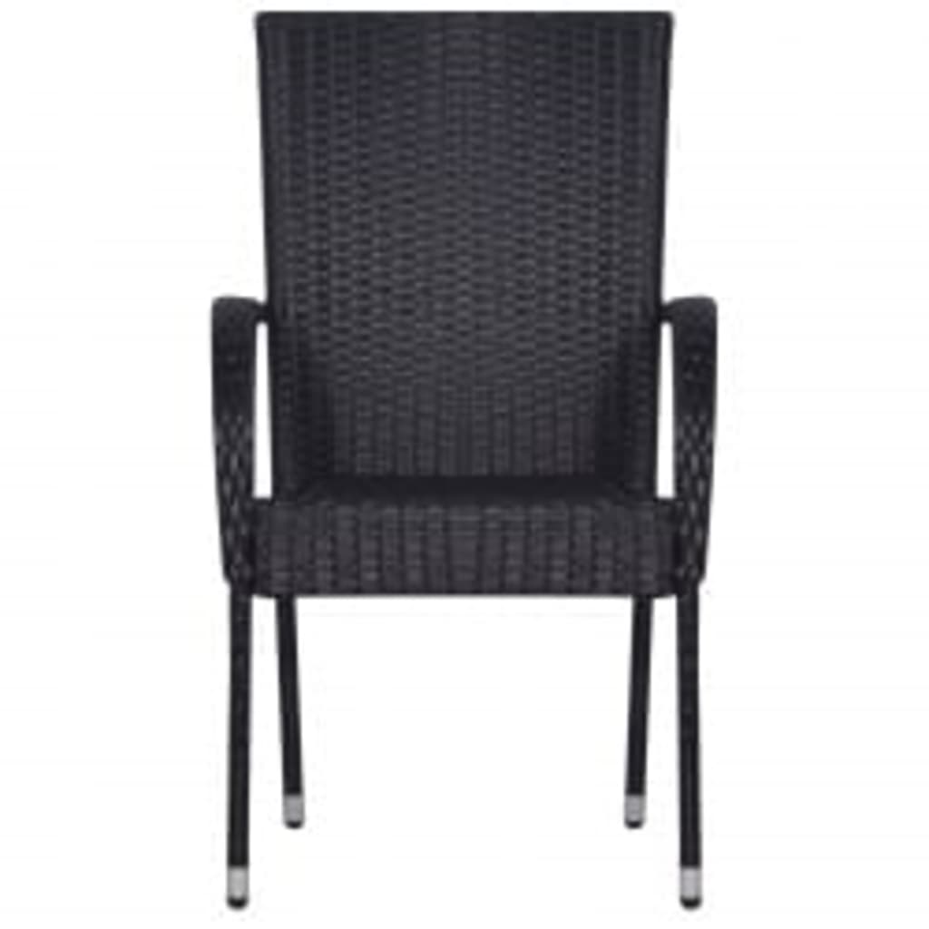 Set mobilier de grădină, 7 piese, negru - Lando