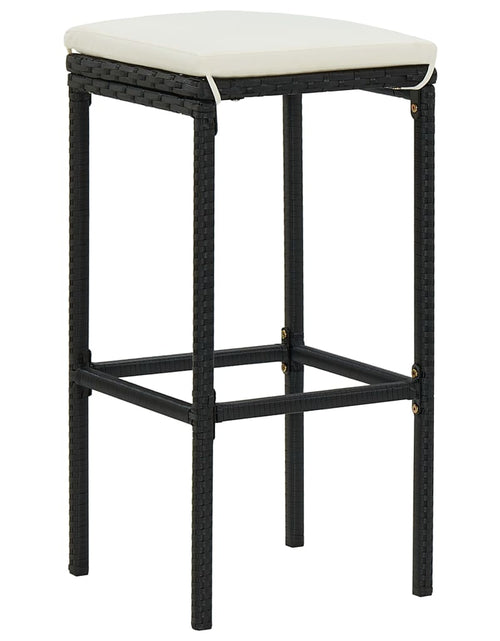 Încărcați imaginea în vizualizatorul Galerie, Set mobilier bar de grădină cu perne, 5 piese, negru - Lando
