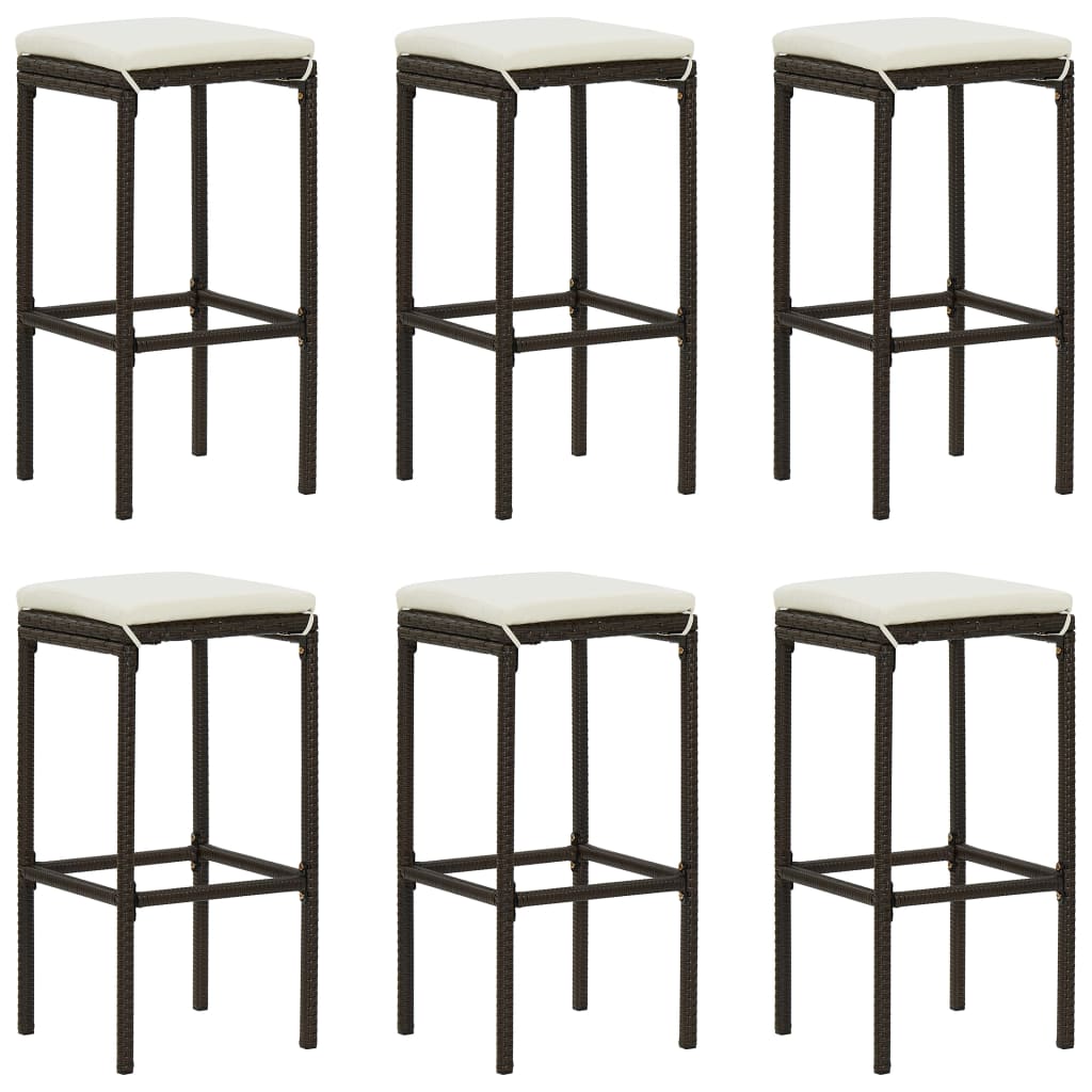 Set mobilier de bar de gradină cu perne , 7 piese , maro - Lando