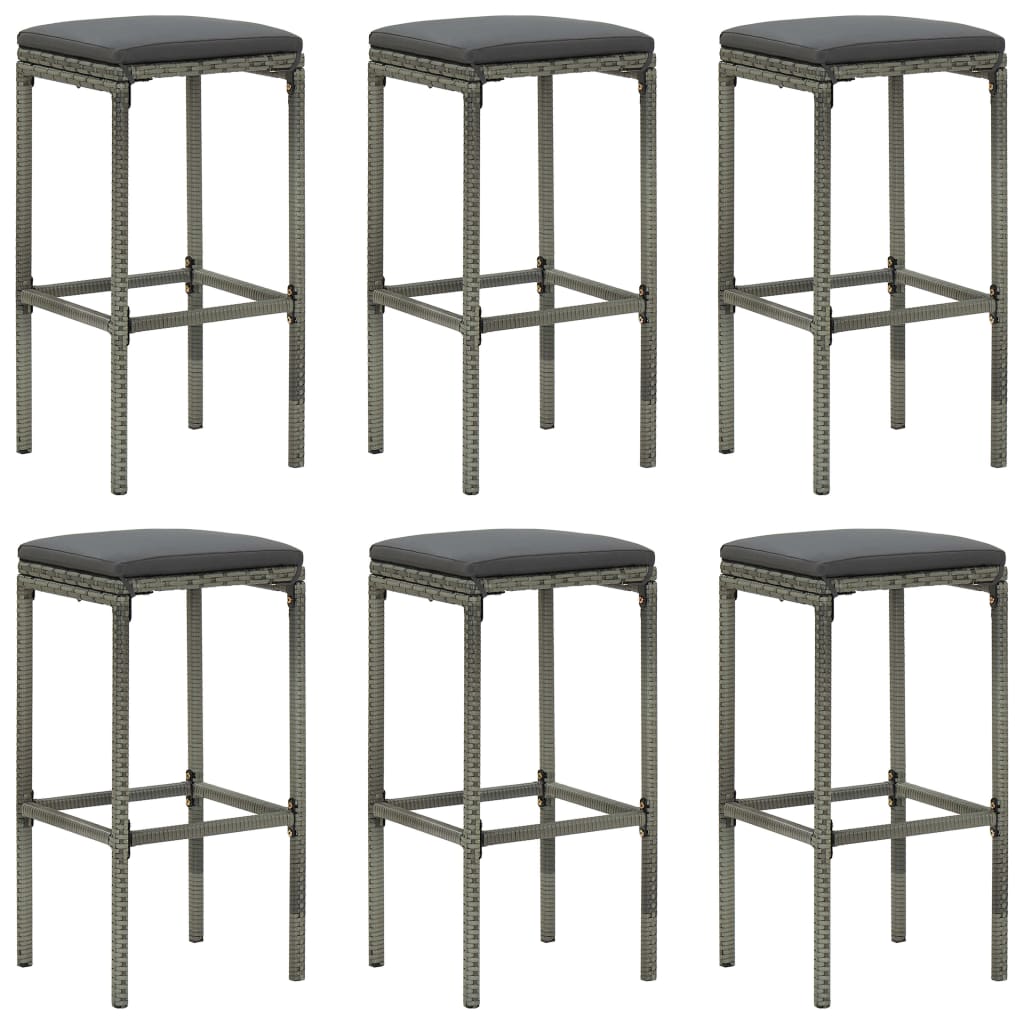 Set mobilier de bar de grădină cu perne , 7 piese , gri - Lando