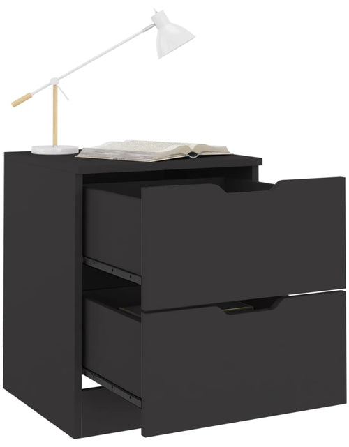 Загрузите изображение в средство просмотра галереи, Dulap noptieră, negru, 40x40x50 cm, lemn prelucrat - Lando
