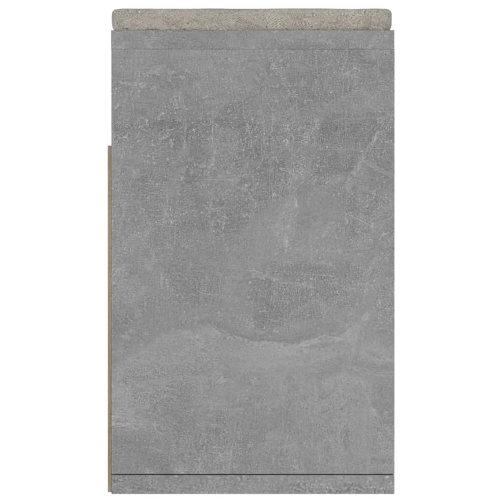 Bancă pantofar cu pernă gri beton 104x30x49 cm, lemn prelucrat Lando - Lando
