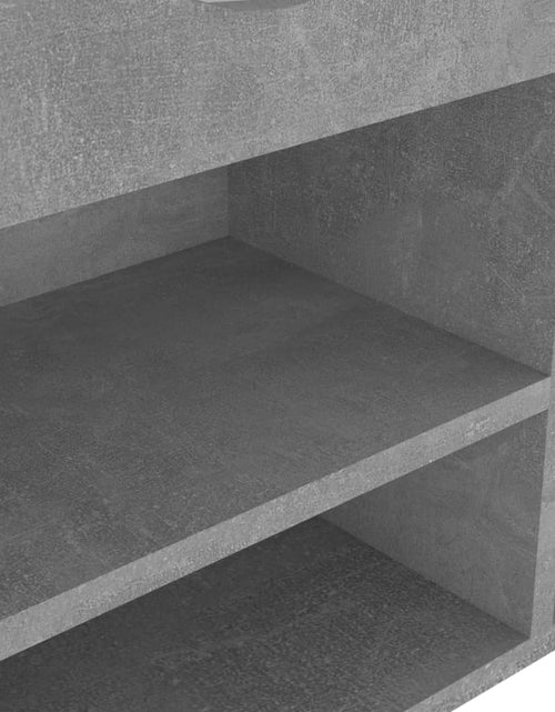 Încărcați imaginea în vizualizatorul Galerie, Bancă pantofar cu pernă gri beton 104x30x49 cm, lemn prelucrat Lando - Lando
