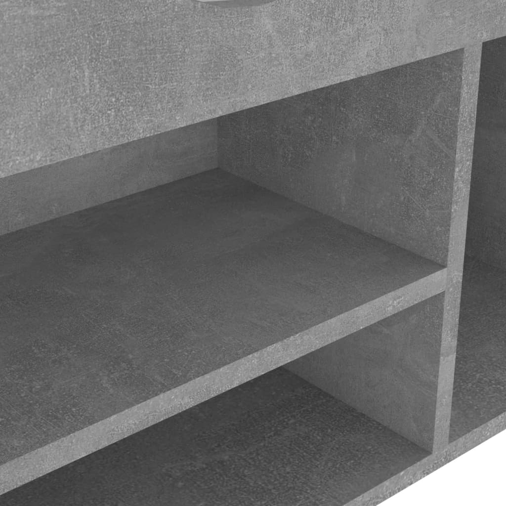Bancă pantofar cu pernă gri beton 104x30x49 cm, lemn prelucrat Lando - Lando