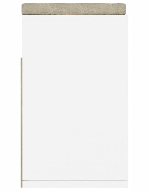 Încărcați imaginea în vizualizatorul Galerie, Banchetă pantofar cu pernă, alb/stejar sonoma, 104x30x49 cm PAL Lando - Lando
