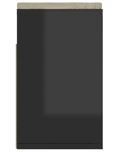 Загрузите изображение в средство просмотра галереи, Banchetă pantofar cu pernă, negru extralucios, 104x30x49 cm PAL Lando - Lando
