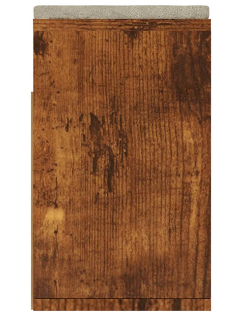 Загрузите изображение в средство просмотра галереи, Pantofar cu pernă, stejar afumat, 104x30x49 cm, lemn prelucrat Lando - Lando
