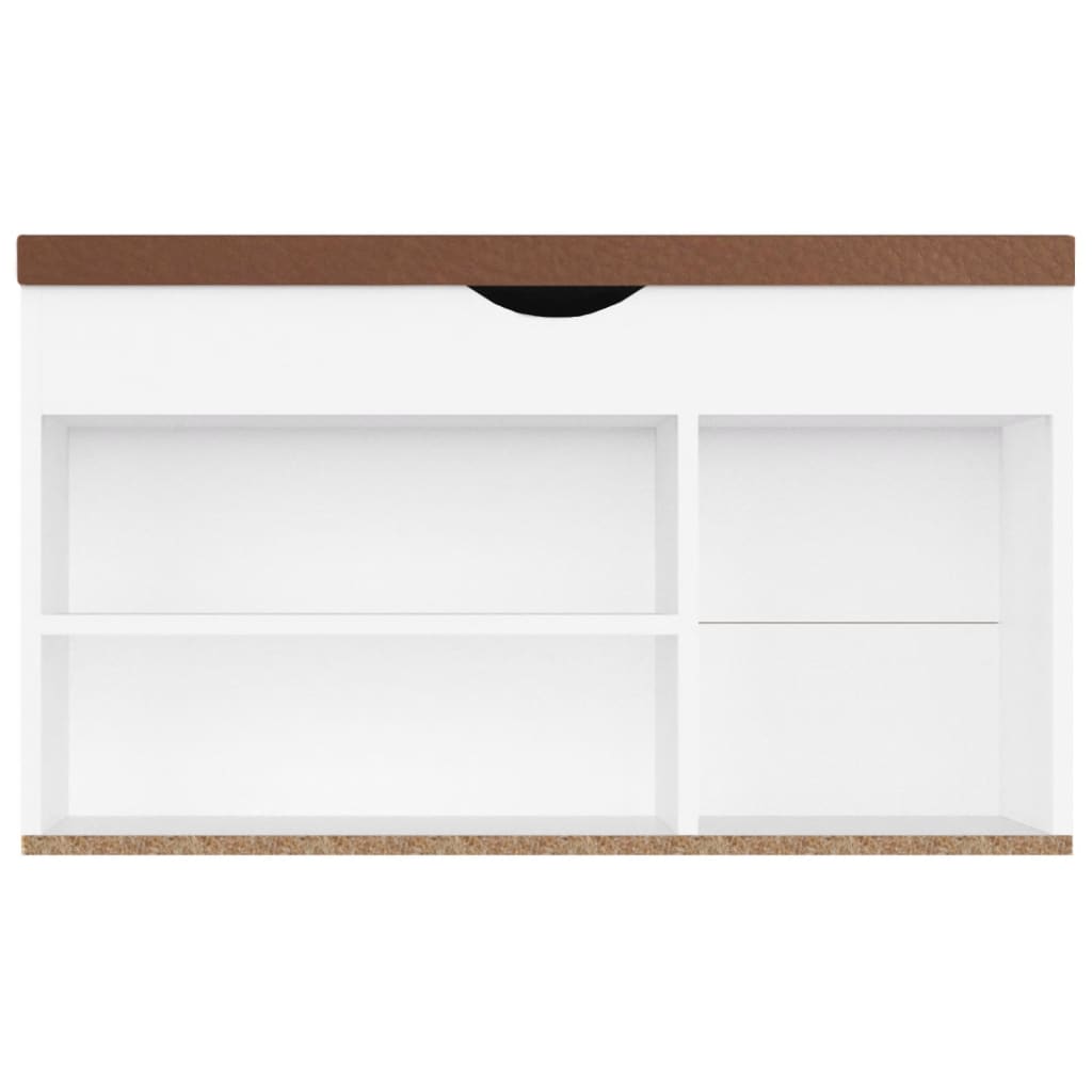 Banchetă pantofar cu pernă, alb, 80x30x47 cm, PAL Lando - Lando