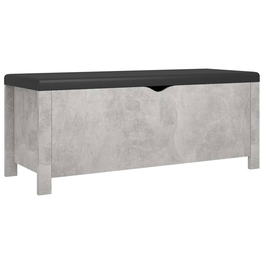Cutie depozitare pernă gri beton, 105x40x45 cm, lemn prelucrat - Lando